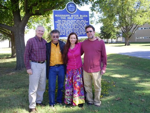 Left to right are Andrew Mullins, vice chancellor of the University of Mississippi, Luther Brown, director of the Delta Center, Beth Ann Fennelly and her husband Tom Franklin